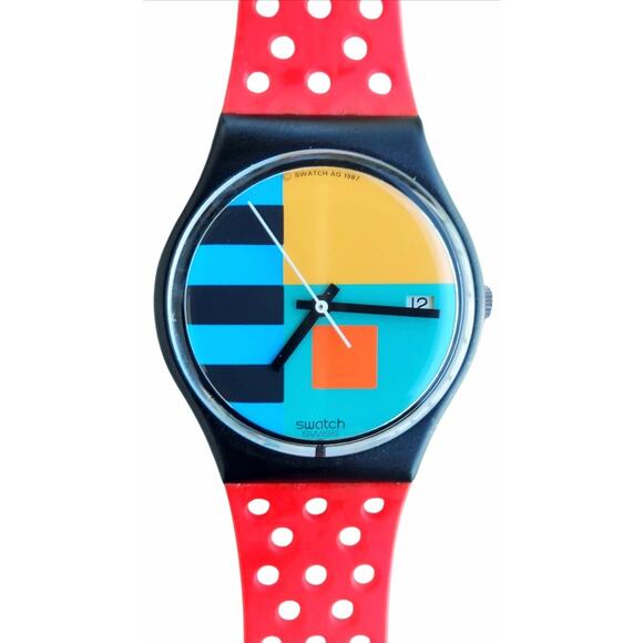 Vintage Swatch Watch NEEDLES GB408 1988 Standard Gents Rare Swiss Made Quartz - Picture 1 of 9